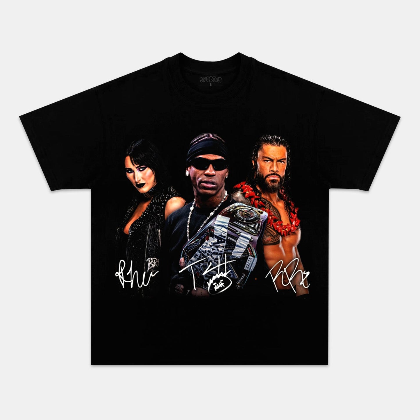 RHEA RIPLEY & ROMAN REIGNS & TRAVISSCOTT TEE 4.17